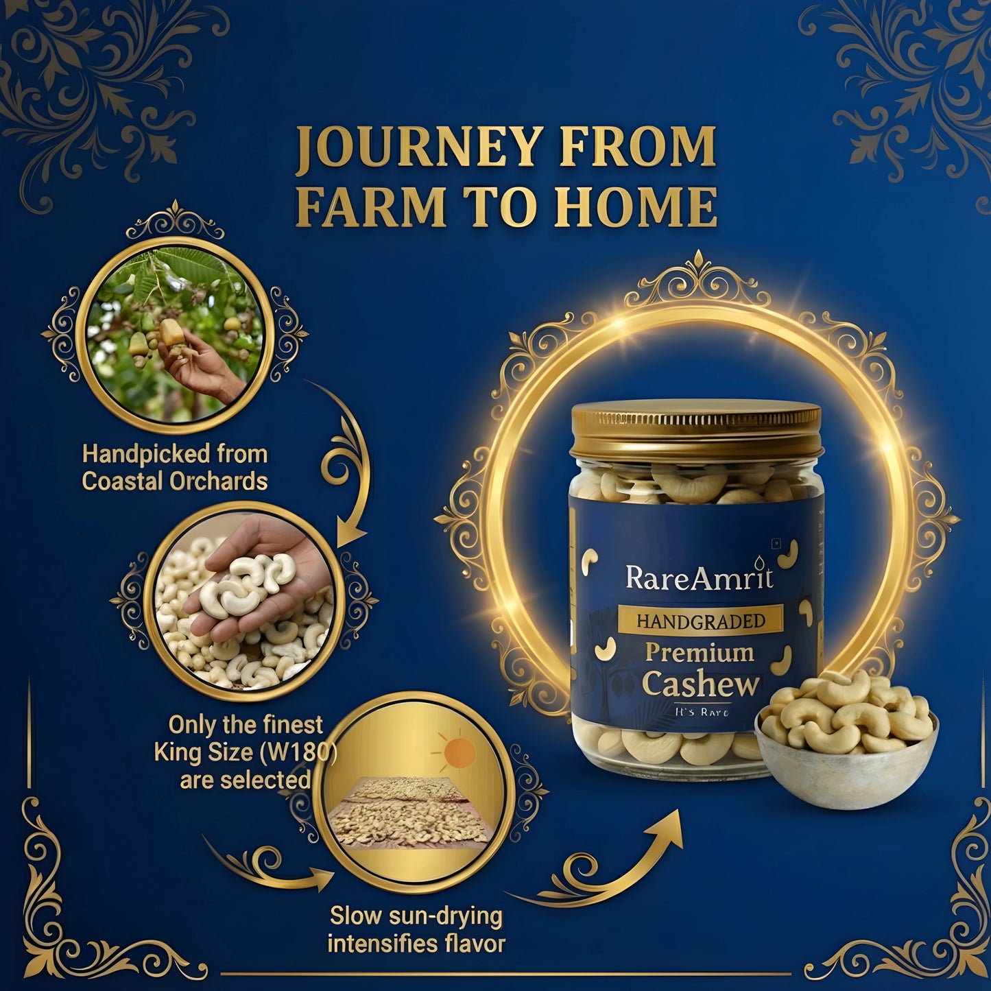 Rare Amrit Hangraded Premium Cashews