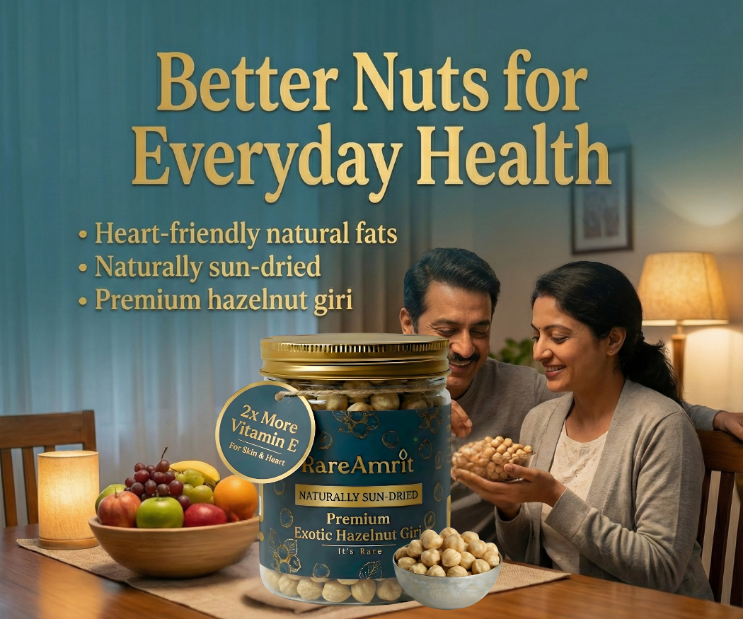 Hazelnuts close up showing raw whole nuts high in vitamin E