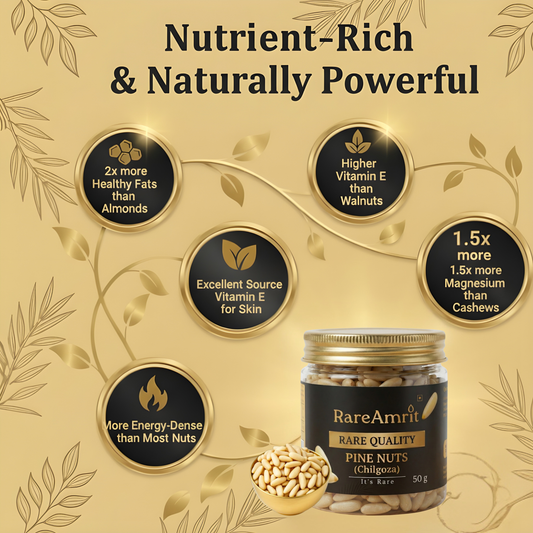 Bowl of chilgoza pine nuts representing natural energy and stamina boost