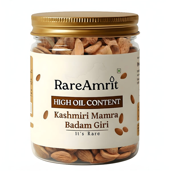 pregnant woman eating soaked mamra almonds in the morning for baby brain development and maternal nutrition