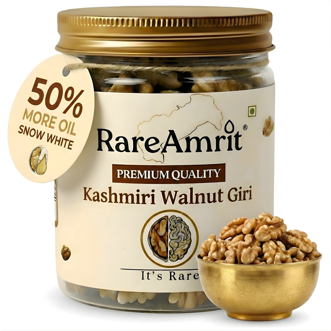 Fresh walnut kernels ready to eat