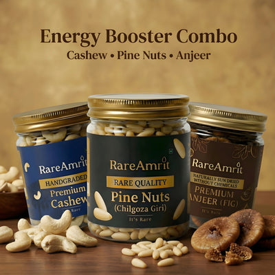 Rare Amrit Energy Booster Combo ( cashew 250g + Pinenuts 100g + Anjeer250g )